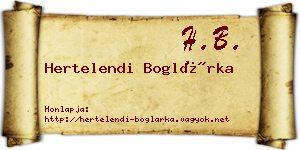 Hertelendi Boglárka névjegykártya