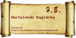 Hertelendi Boglárka névjegykártya